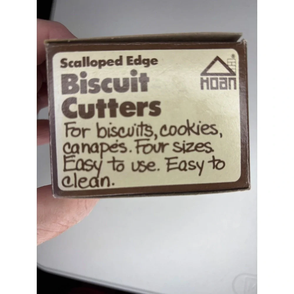 Vintage 1980 Hoan Scalloped Edge Biscuit Cutters Style 1017 Set of 4 Round Metal